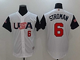 Men's USA Baseball #6 Marcus Stroman White 2017 World Baseball Classic Stitched Jersey,baseball caps,new era cap wholesale,wholesale hats